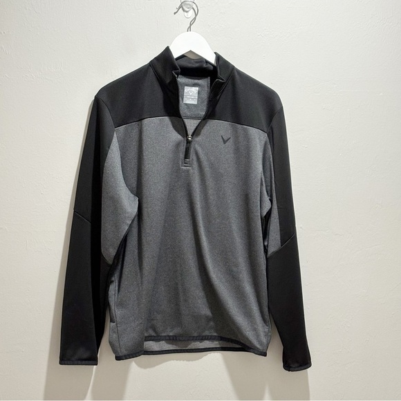 CALLAWAY Men’s Gray Long Sleeve 1/4 Zip OPTI-DRI Polo Golf Apparel Size Small - Picture 1 of 5